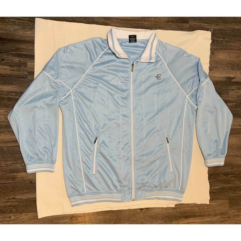 Vintage Y2K Steve & Barry's 3-Piece Retro Starbury Tracksuit Light Blue/White XL